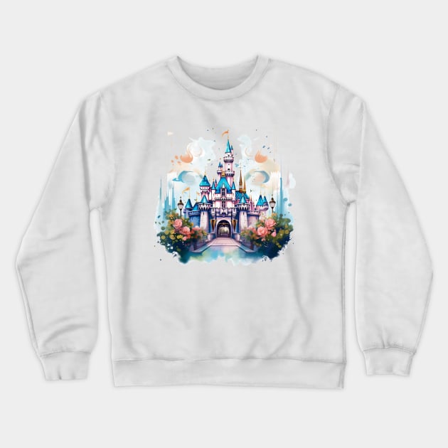 Sleeping Beauty's Castle Crewneck Sweatshirt by ZombeeMunkee